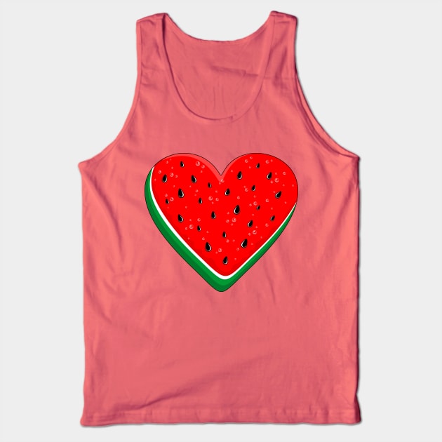 Watermelon Heart Valentine's Day Free Palestine Tank Top by BluedarkArt